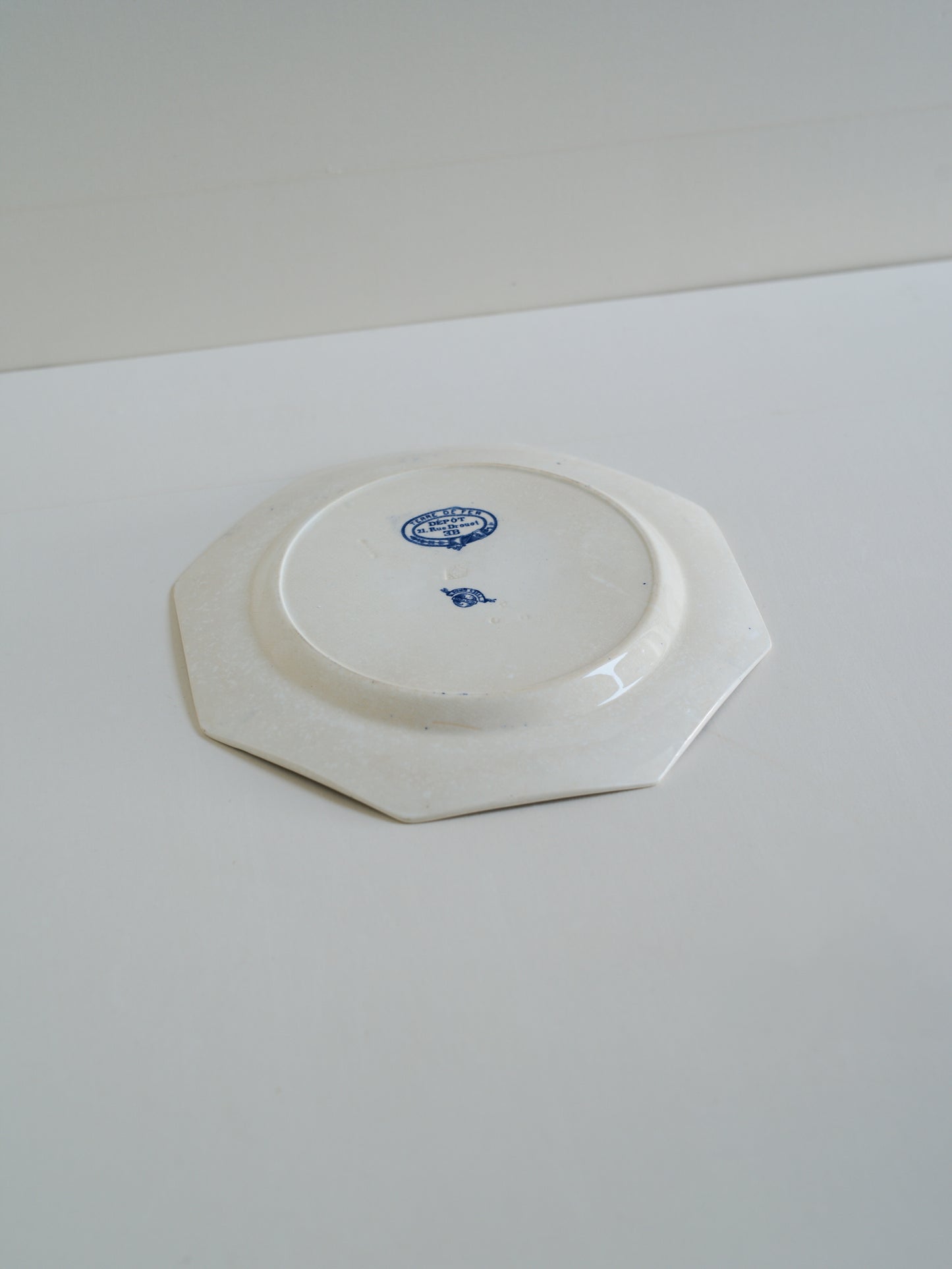 法國老花鳥八角盤 MINTON DÉPÔT Terre de fer_A