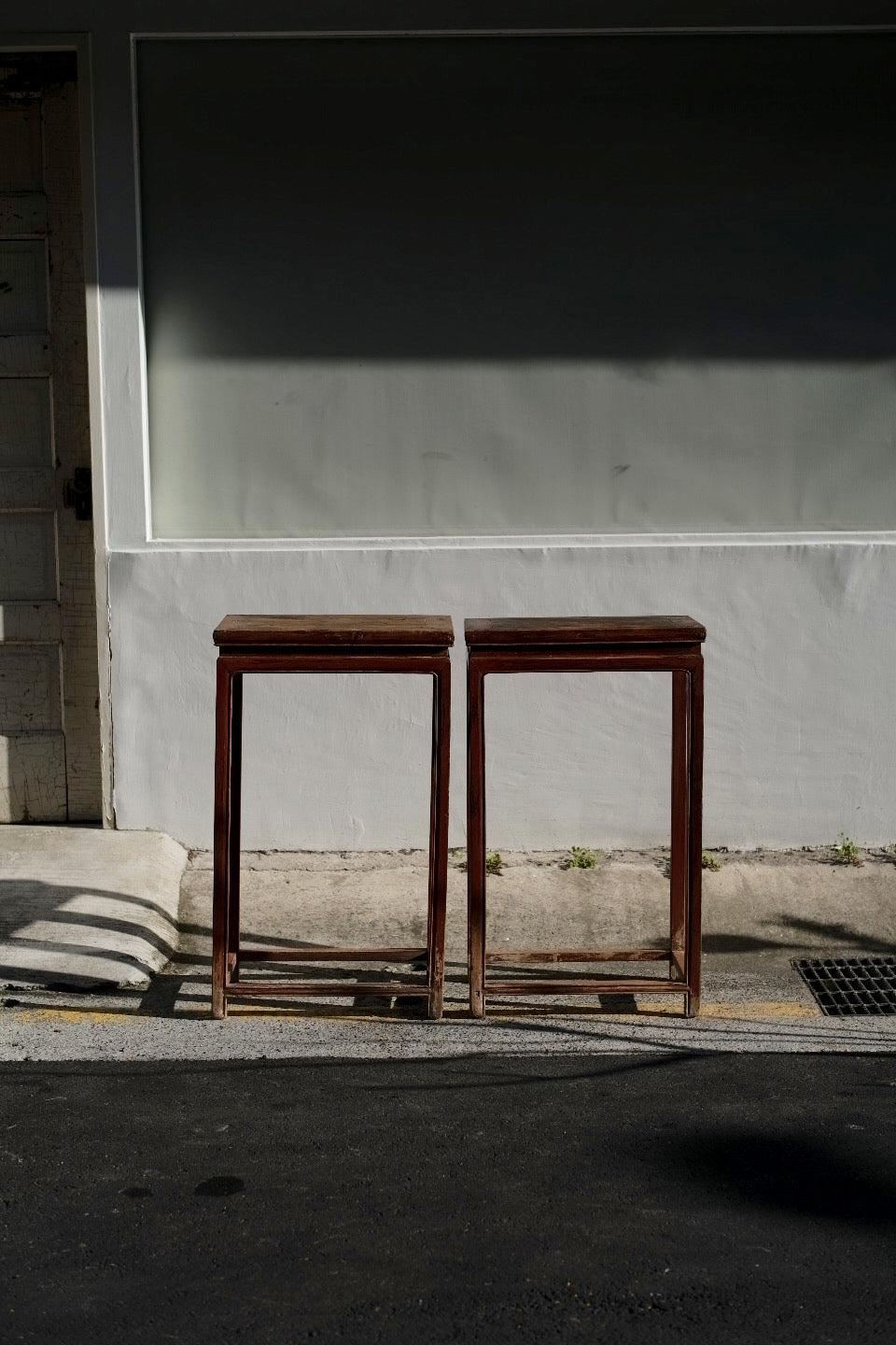 中國清代花几 一組兩座